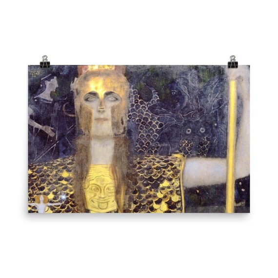 Gustav Klimt Pallas Athena Painting Etsy