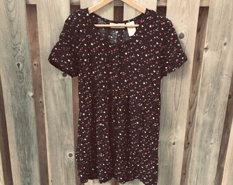Oh! Mamma vintage black floral maternity top tunic - size M