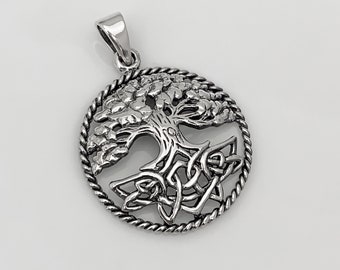 Sterling Silver Tree of Life Pendant with Oxidized Finish and Optional Sterling Silver Necklace Chain