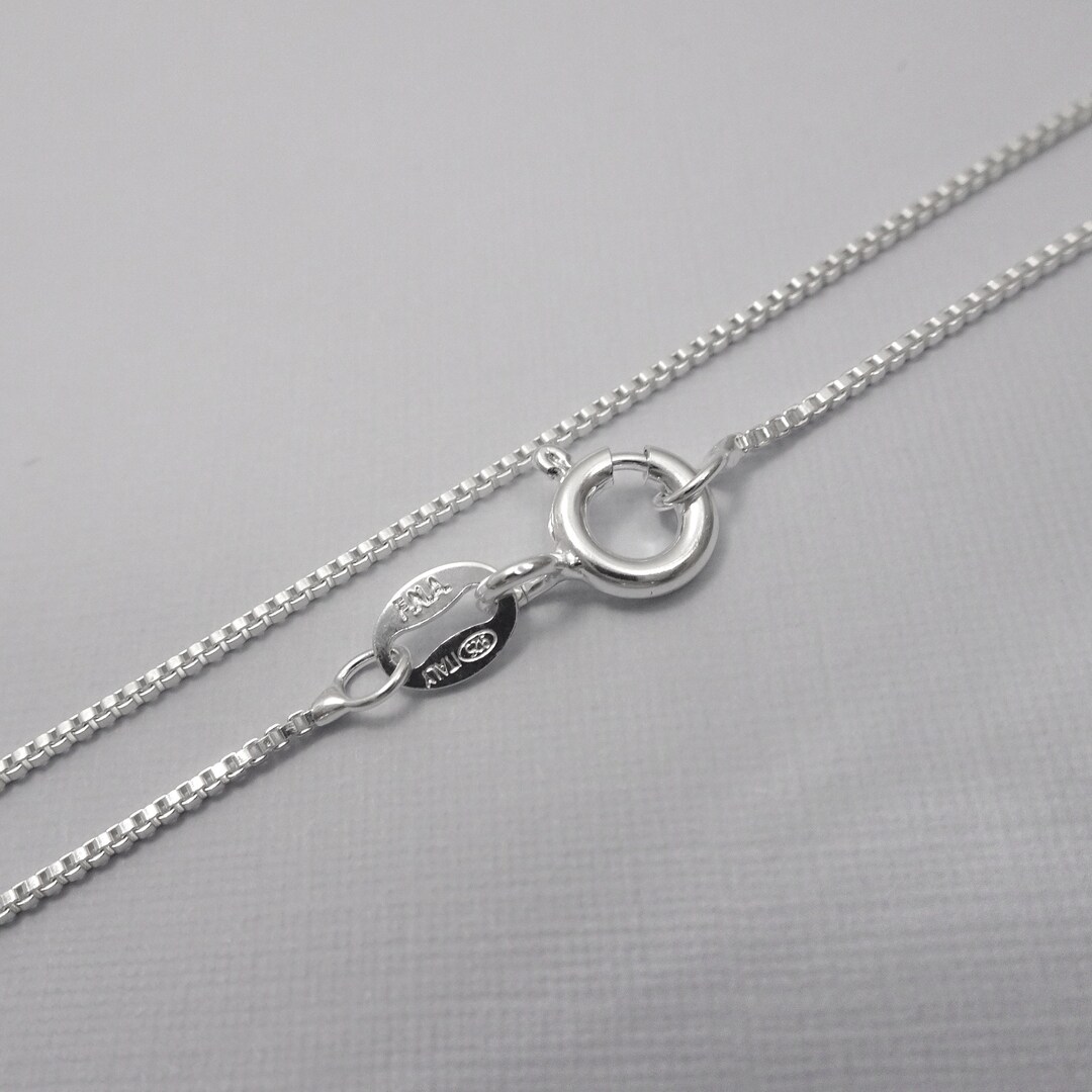 Sterling Silver Box Necklace Chain 14 16 Etsy