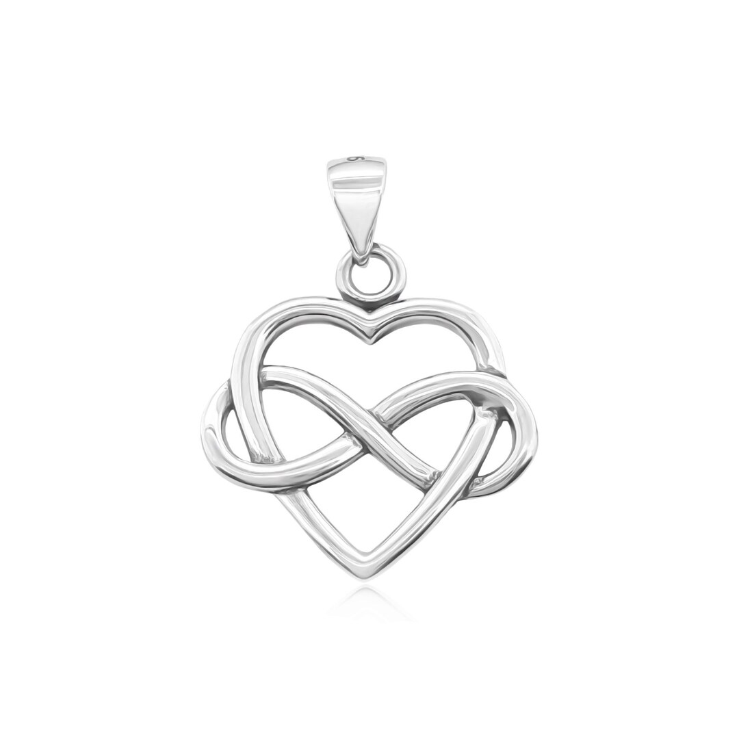 Sterling Silver Infinity Heart Pendant, 21mm - Etsy