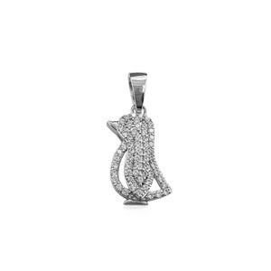 Tiny Sterling Silver Penguin Pendant with Cubic Zirconia Crystals, 18mm, Penguin Jewelry Gift for Teen Girl Daughter or Girlfriend