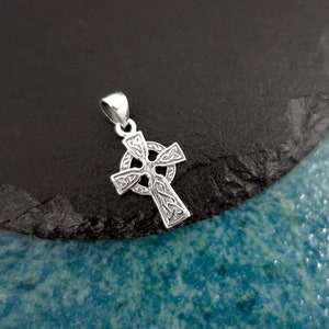 1 Pc Small Sterling Silver Celtic Cross Pendant, 12mm x 16mm