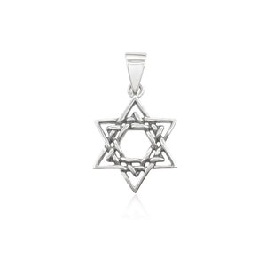 Sterling Silver Star of David Pendant, 17mm