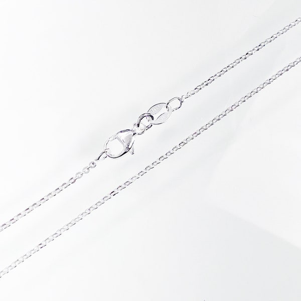 Sterling Silver Flat Cable Necklace Chain, 14", 16", 18", 20"