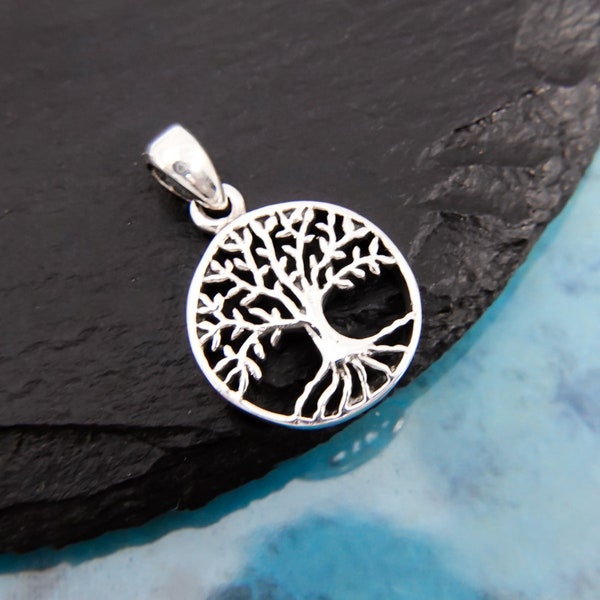 Sterling Silver Tree of Life Pendant 16mm