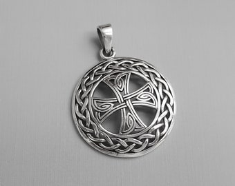 Sterling Silver Celtic Cross Pendant 30mm