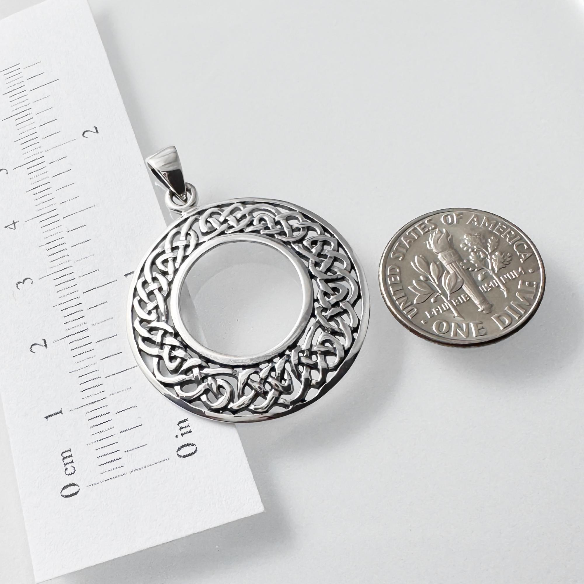 【新品/即発送】Llife KNOT PENDANT Large Sterling Silver Celtic Knot Necklace Pendant, Handmade