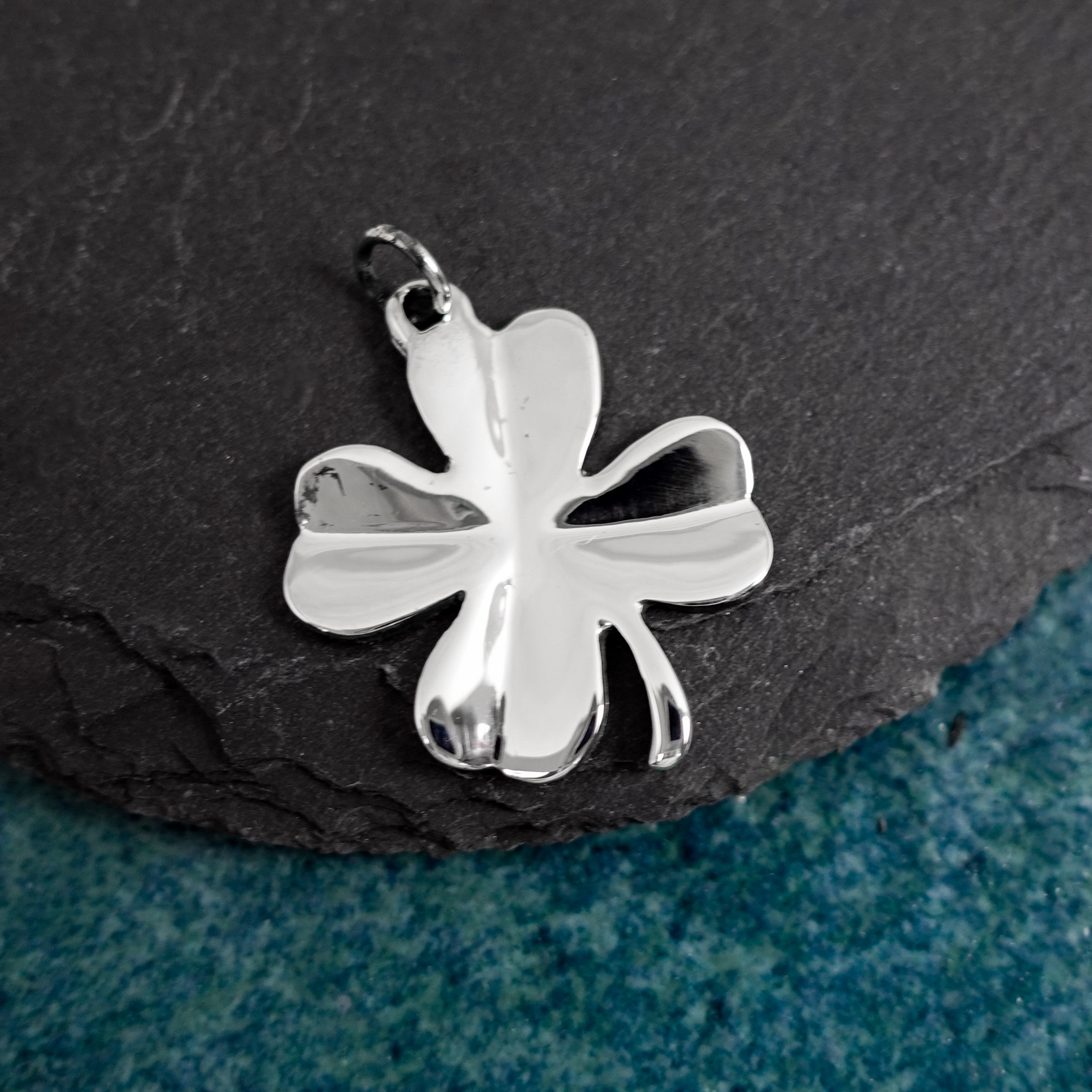 Grand pendentif trèfle à quatre feuilles en argent sterling - Etsy France