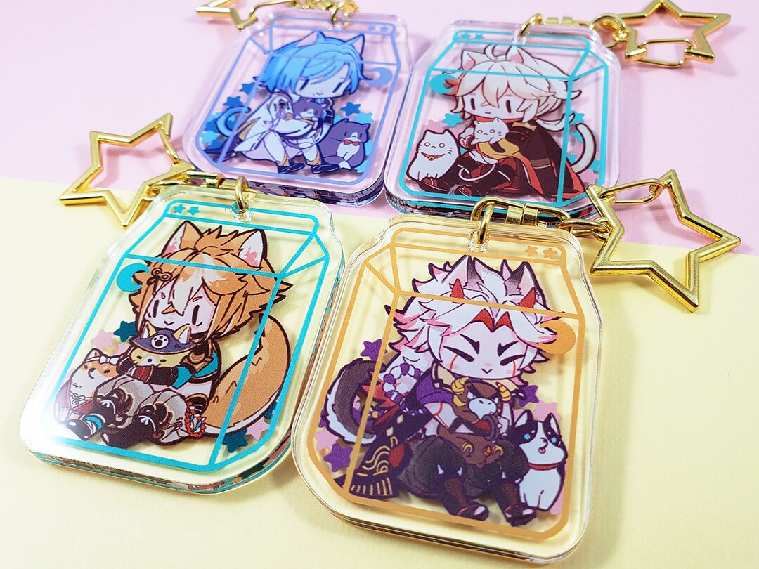Genshin Impact 2 Doublesided Acrylic Keychain Charm Etsy