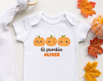 Halloween Baby Girl Onesie, Custom Halloween Baby Onesie, Name Halloween Onesie, Newborn Halloween Outfit, Little Pumpkin Onesies