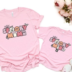 Mommy and Me Halloween Shirts, Spooky Mama Shirt, Spooky Mini Shirts, Mama and Mini Shirts, Retro Matching Mom and Baby, Mom Daughter Shirts