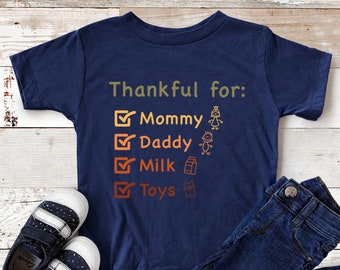 Thankful Kids Shirt, Toddler Thanksgiving Shirt, Thanksgiving Shirt Kids, Thanksgiving Outfit Baby Girl, Fall Apparel, Toddler Fall Shirt