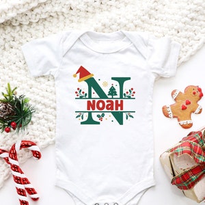 Personalized Baby Boy Christmas Outfit, Baby Christmas Onesie, Infant Christmas Outfit, Custom Christmas Bodysuit, Newborn Christmas Onesie