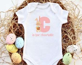 Monogram Easter Onesie, Easter Baby Girl Onesie, Easter Basket Stuffers, My First Easter, First Easter Gift, Bunny Baby Outfit