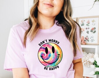 Smile Face Tie Dye Shirt, Tie Dye Shirt, Tye Dye Shirt, Vintage shirt, Good Vibes shirt, Happy Face Aesthetic Shirt, Smiling Face Shirt