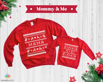 mommy and me ugly christmas sweaters