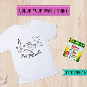 Color me shirts for your kids - Childrens coloring shirt - Kids Coloring Shirt - Birthday Party Gift - Quarantine Birthday - Coloring Shirt
