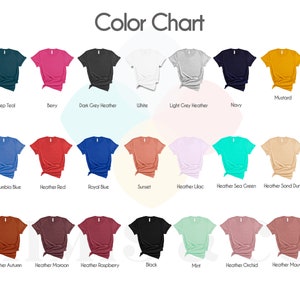 Pode incluir: Carta de cores que mostra 18 cores diferentes de camiseta. As cores est&atilde;o dispostas em tr&ecirc;s filas de seis. As cores s&atilde;o: Azul-petr&oacute;leo escuro, Berry, Cinza escuro mesclado, Branco, Cinza claro mesclado, Azul marinho, Mostarda, Azul Columbia, Vermelho mesclado, Azul royal, P&ocirc;r do sol, Lil&aacute;s mesclado, Verde mar mesclado, Duna de areia mesclado, Outono mesclado, Marrom mesclado, Framboesa mesclado, Preto, Menta, Orqu&iacute;dea mesclado, Malva mesclado.
