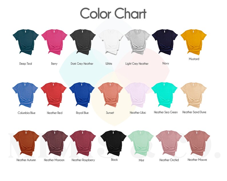 Pode incluir: Carta de cores que mostra 18 cores diferentes de camiseta. As cores est&atilde;o dispostas em tr&ecirc;s filas de seis. As cores s&atilde;o: Azul-petr&oacute;leo escuro, Berry, Cinza escuro mesclado, Branco, Cinza claro mesclado, Azul marinho, Mostarda, Azul Columbia, Vermelho mesclado, Azul royal, P&ocirc;r do sol, Lil&aacute;s mesclado, Verde mar mesclado, Duna de areia mesclado, Outono mesclado, Marrom mesclado, Framboesa mesclado, Preto, Menta, Orqu&iacute;dea mesclado, Malva mesclado.