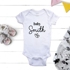 Last name Onesie - Custom Pregnancy Announcement Onesie - Baby Gift - baby Shower gift- Custom Bodysuit - Newborn Onesie - baby last name