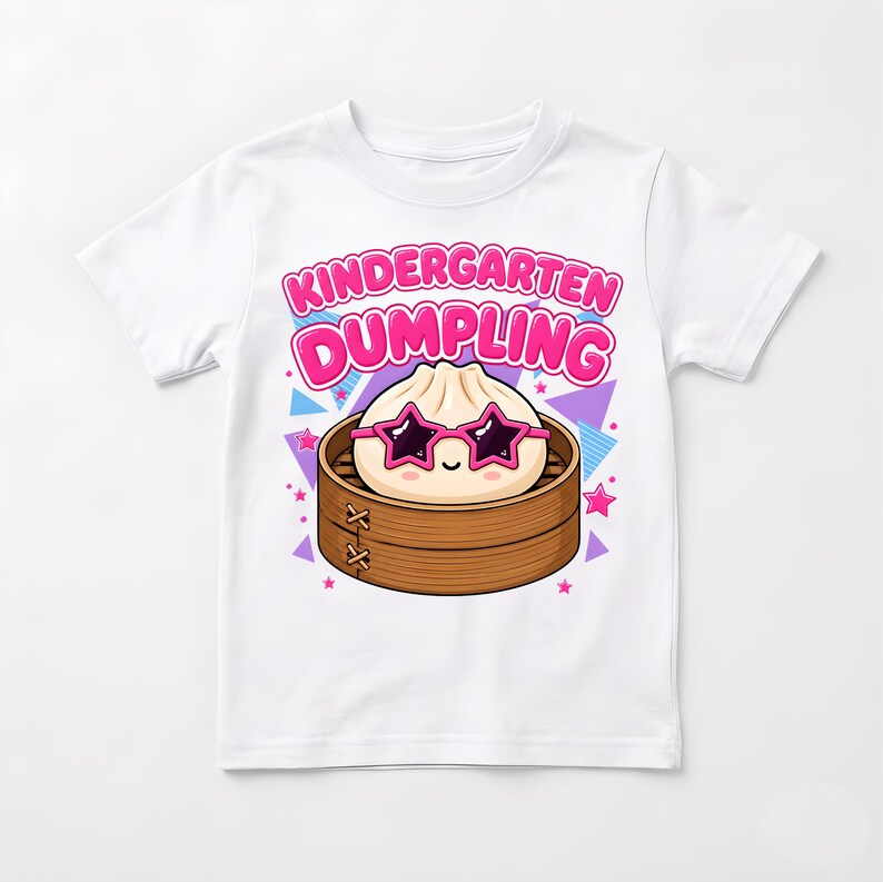First Day of School Shirt Girl, Back to School Shirt for Girls, Dumpling T-shirt, Kindergarten, First Grade, Preschool, Dumpling Lover Gift White