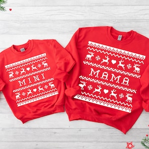 Mommy and me ugly sweater - Matching Family Christmas Sweater - Christmas sweatshirts - Personalized Christmas Sweaters - Christmas Outfits