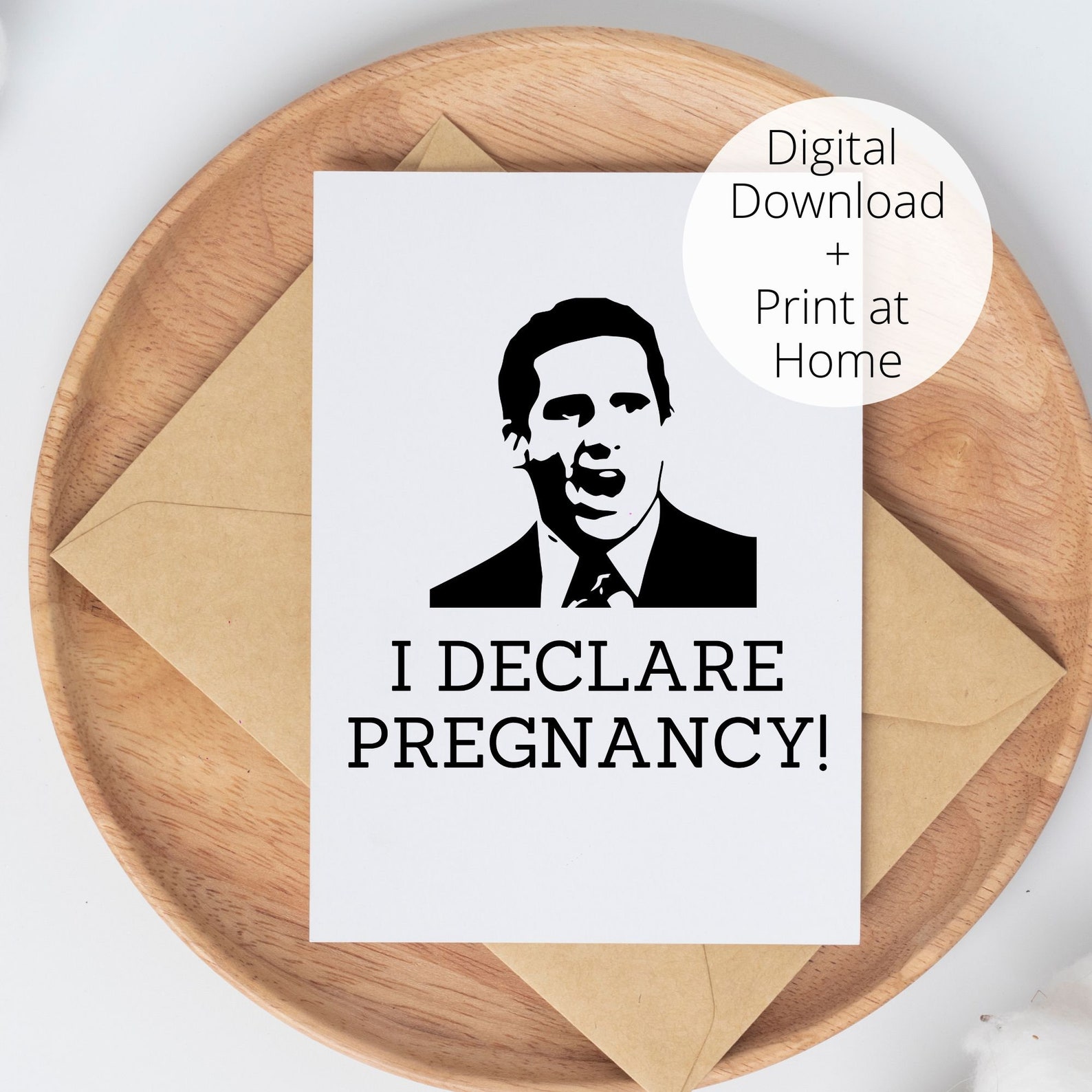 The Office Pregnancy Announcement Card I Declare Pregnancy Etsy