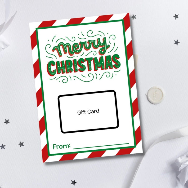 Printable Christmas Gift Card Holder Instant Download Amazon Etsy