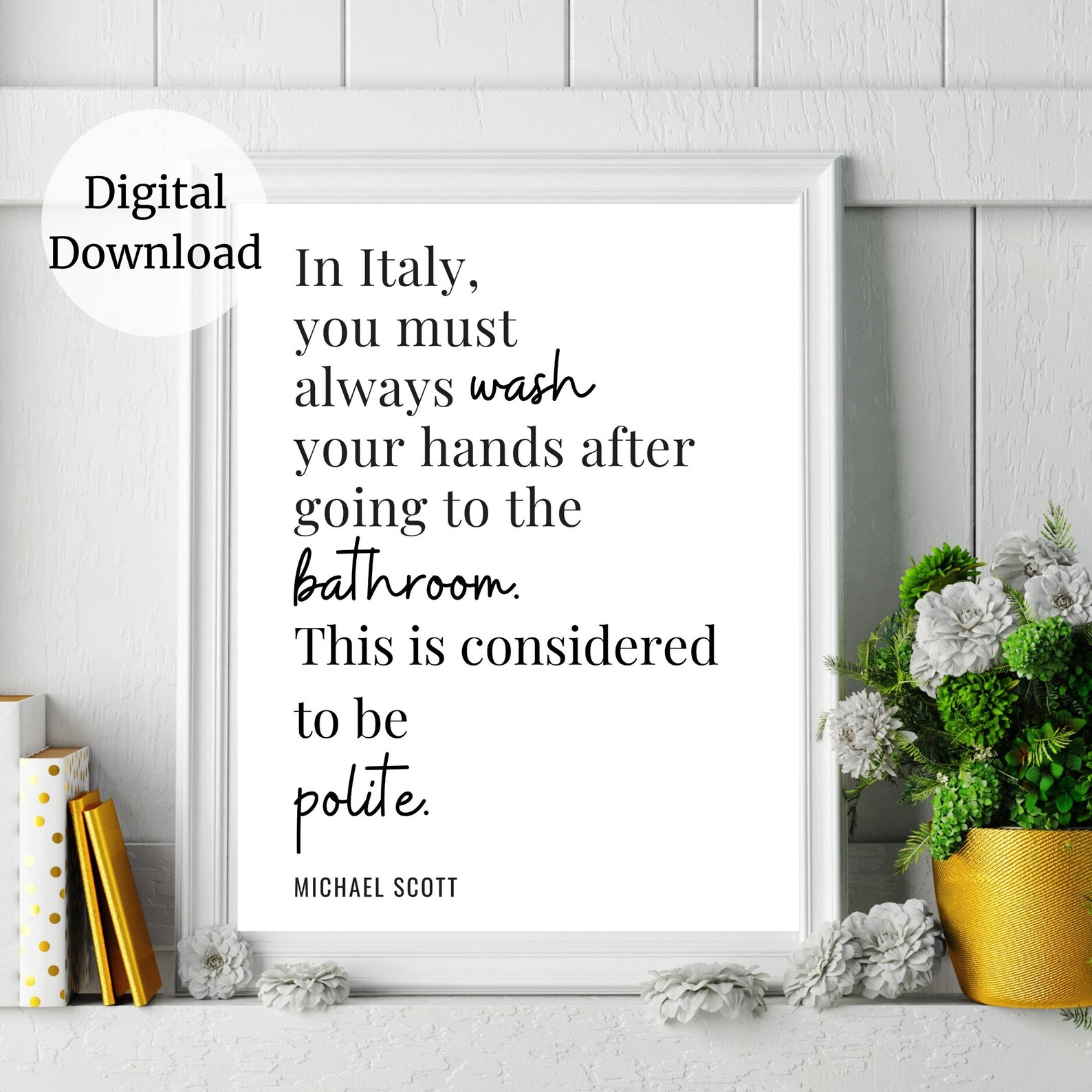 Michael Scott Quote Bathroom Wall Sign The Office TV Show Etsy