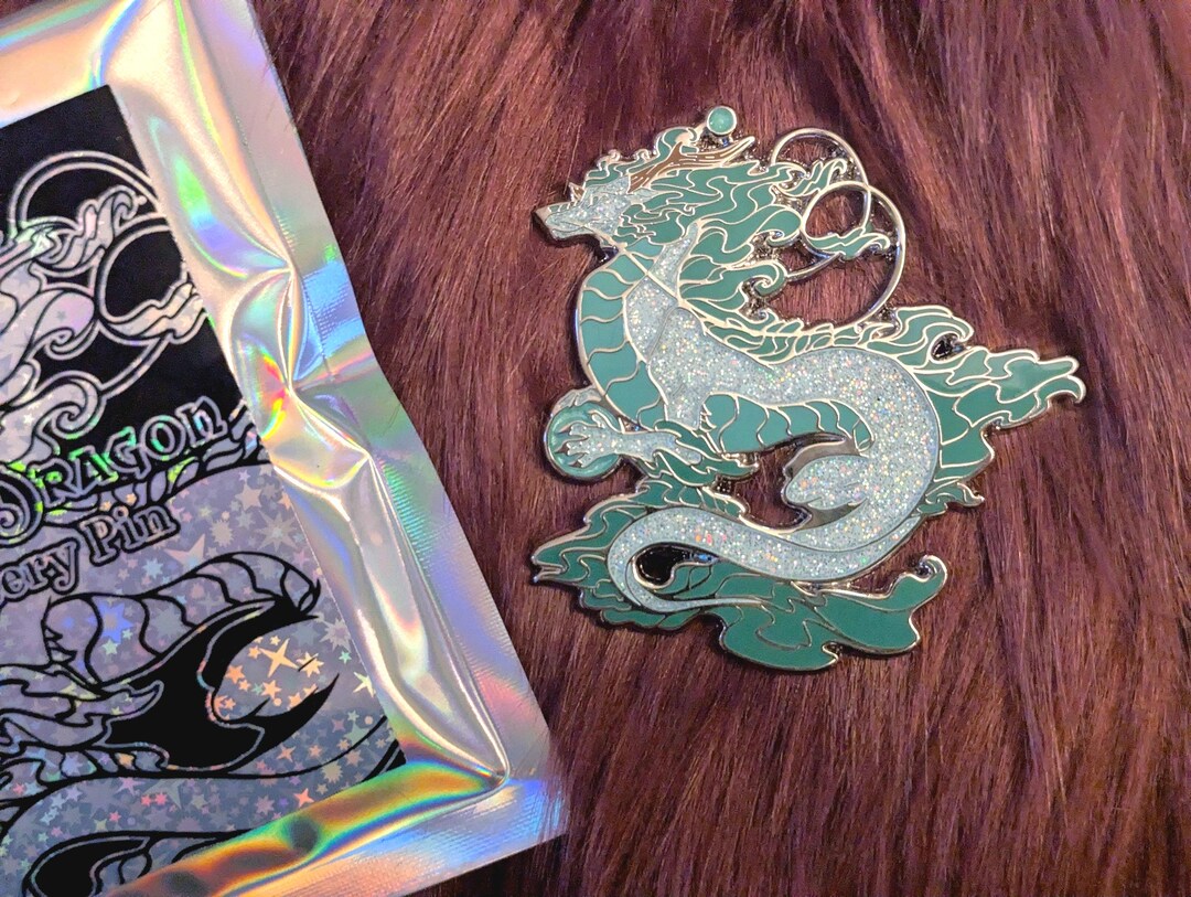 Fantasy Creature Pearl Dragon Enamel Pin (choose Your Color) - Etsy
