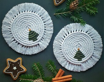 Macrame Christmas coasters