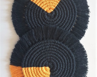 Lot De 2 Dessous De Verre Voiture Léopard Noir - 7,9 Cm Antidérapants - Protection Et Style Pour Porte-gobelets