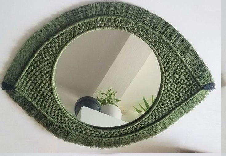 Miroir à Suspendre en Macramé