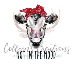 Not in the mood cow png