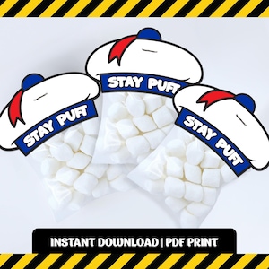 Stay Puft Topper Marshmallow Man Treat - Ghostbusters Party Decor - Printable PDF - Halloween or Birthday Party Favor - Instant Download