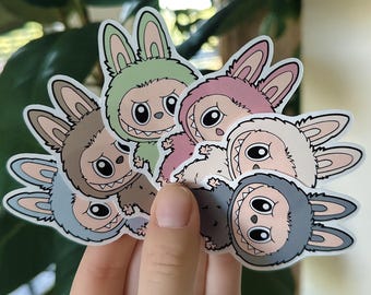 The Monsters Macaron Vinyl Sticker | Cute Glossy Vinyl Sticker | Waterproof Decal for Kindle, Laptop & Water Bottle