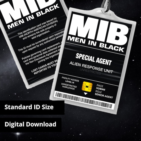 MIB Men in Black ID Card Senior Agent - Replica Prop, Halloween