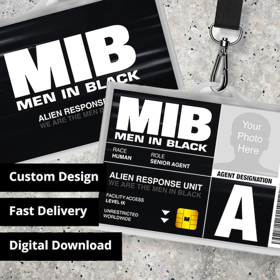 Personalized MIB Men in Black ID Card Personalized Agent - Replica