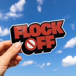 FLOCK OFF-klistermärke – Klistermärke för säkerhetskamera mot flock – Dekal för integritet och övervakning – ALPR-klistermärke för registreringsskyltsläsare