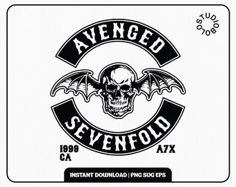 Avenged Sevenfold Illustration SVG Rock Band Crâne Transparent Illustration PNG EPS Cricut | Télécharger Imprimer T-shirt imprimable numérique