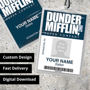 Dunder Mifflin 'The Office' Employee ID Name Badges [Couples