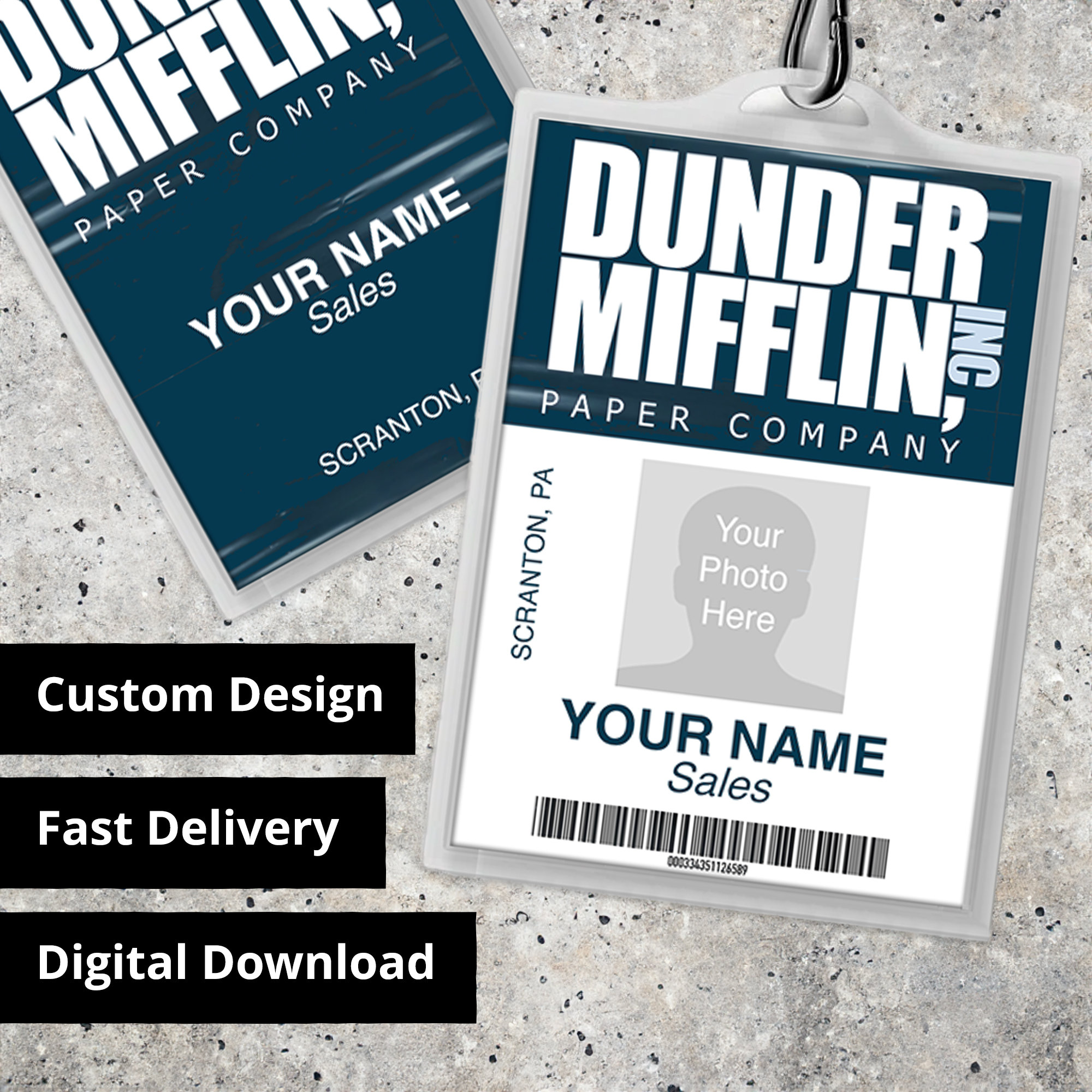 The Office Pam Halpert Beesly Dunder Mifflin ID Badge Card Download Image  Name Tag Cosplay Costume