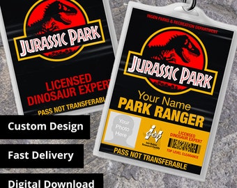PRINTABLE Jurassic Park Owen Grady ID Card Park Division ID Badge Cosplay Costume Name Tag Prop ...