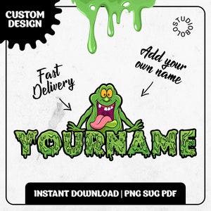 Custom Ghostbusters Slimer Name SVG High resolution Print Vector digital file - Slimer ghost design Ghostbusters Vector, Ghostbuster Movie