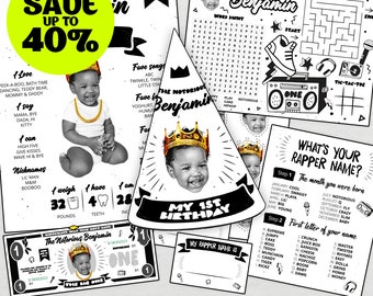 Notorious One Birthday Decor Bundle, Notorious Party Pack, Printable The Big One Party Decorations, Notorious Birthday Invitation 9 items