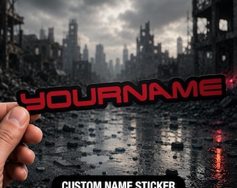 Custom Sci Fi Name Sticker, Personalized Retro Futuristic Decal, 80s Cyberpunk Name Sticker, Dystopian Tech Vinyl Decal, Tech Noir Decal