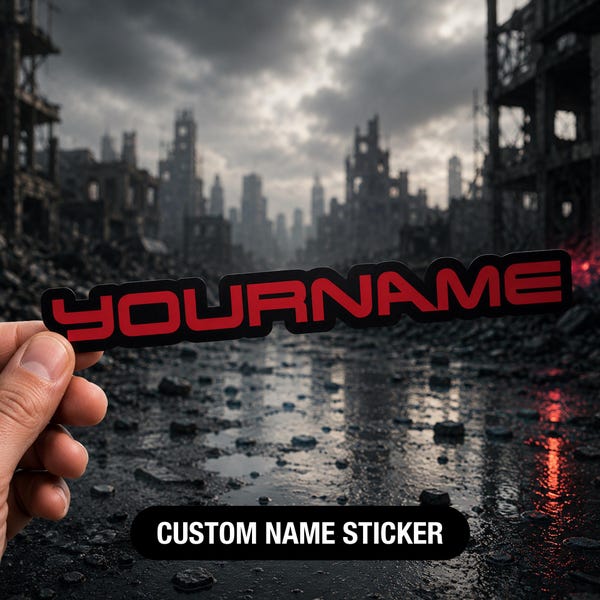 Custom Sci Fi Name Sticker, Personalized Retro Futuristic Decal, 80s Cyberpunk Name Sticker, Dystopian Tech Vinyl Decal, Tech Noir Decal