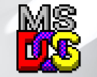 MS DOS Retro Windows sticker, Weatherproof Glossy Vinyl Sticker, Laptop Decal, Water Bottle, Sticker, logo accessory