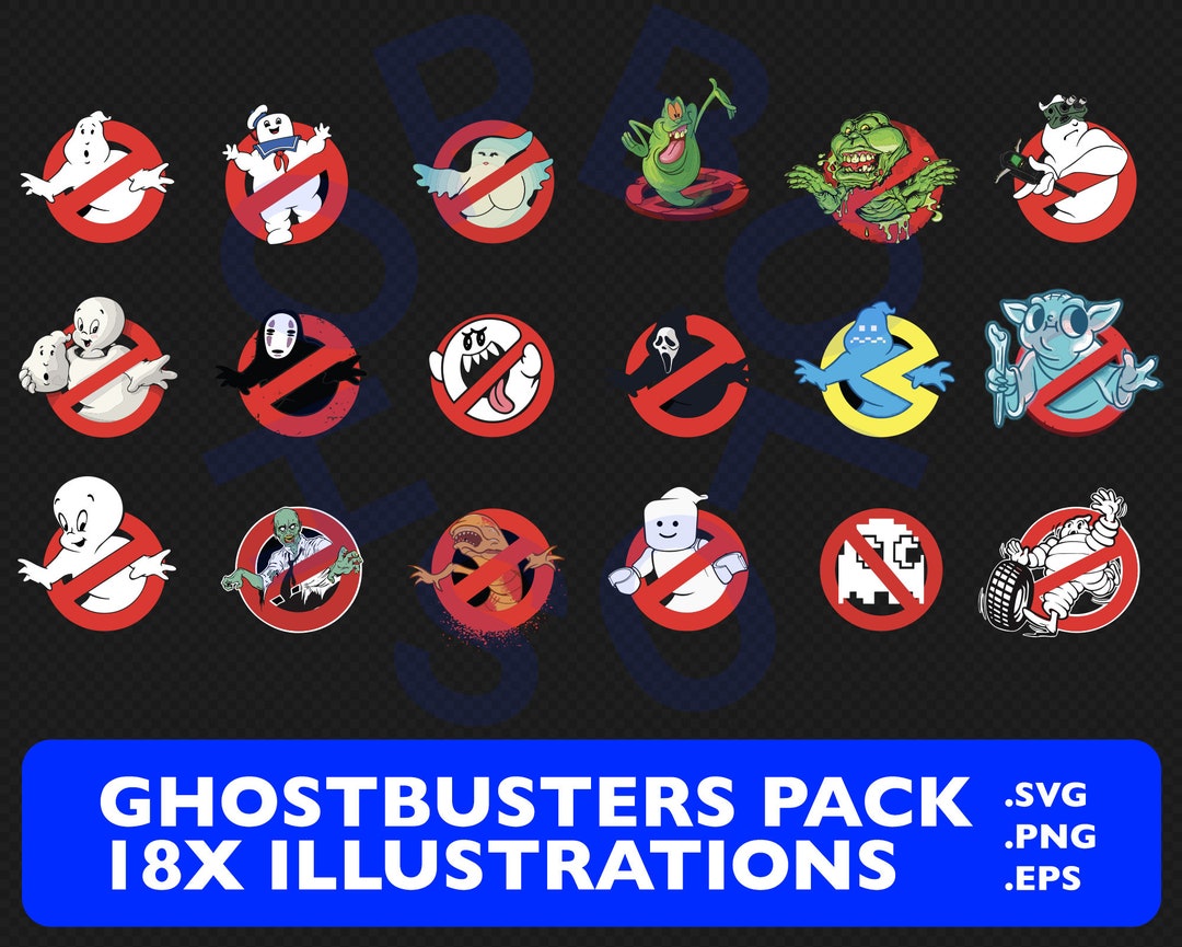 Ghostbusters Logo 18 Version Pack 80s Collection Svg Png PDF Eps
